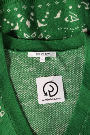 Jachetă tricotată de bărbați Review, Mărime L, Culoare Verde, Preț 150,99 Lei