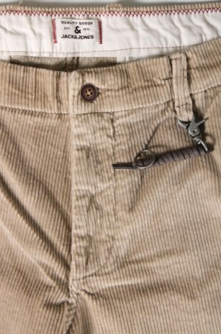 Pantaloni raiați de bărbați Jack & Jones, Mărime L, Culoare Bej, Preț 56,65 Lei