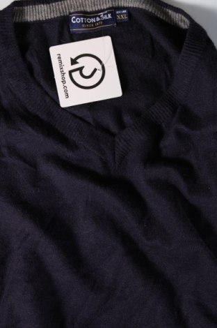 Pulover de bărbați Cotton&silk, Mărime XXL, Culoare Albastru, Preț 47,70 Lei