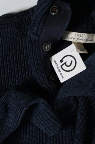 Мъжки пуловер H&M L.O.G.G., Размер XL, Цвят Син, Цена 13,92 лв.