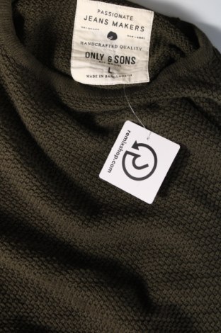 Мъжки пуловер Only & Sons, Размер L, Цвят Зелен, Цена 14,79 лв.