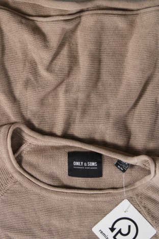 Мъжки пуловер Only & Sons, Размер M, Цвят Кафяв, Цена 13,05 лв.