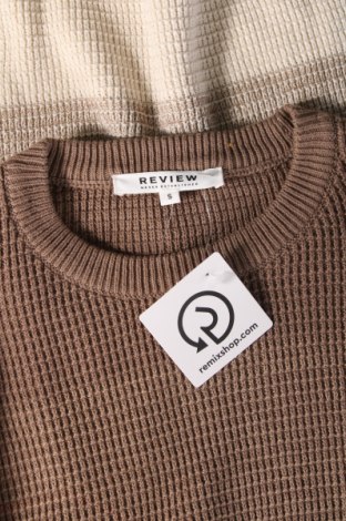 Мъжки пуловер Review, Размер S, Цвят Бежов, Цена 16,17 лв.