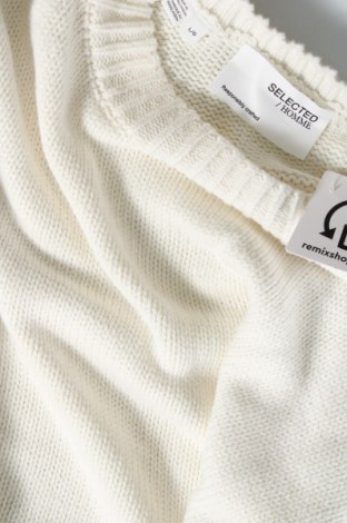 Мъжки пуловер Selected Homme, Размер L, Цвят Бял, Цена 11,89 лв.