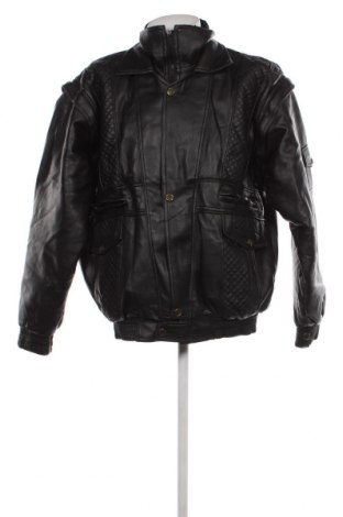 Ανδρικό δερμάτινο μπουφάν, Μέγεθος XL, Χρώμα Μαύρο, Τιμή 19,10 €