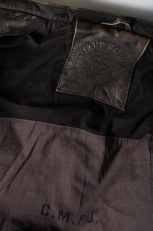Ανδρικό δερμάτινο μπουφάν Camp David, Μέγεθος M, Χρώμα Γκρί, Τιμή 139,79 €