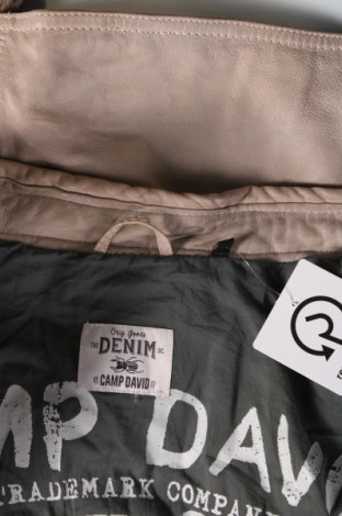 Ανδρικό δερμάτινο μπουφάν Camp David, Μέγεθος S, Χρώμα  Μπέζ, Τιμή 135,60 €