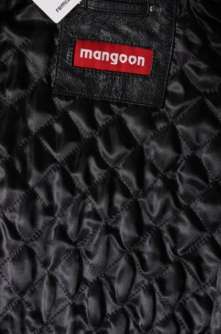 Ανδρικό δερμάτινο μπουφάν Mangoon, Μέγεθος L, Χρώμα Μαύρο, Τιμή 52,29 €
