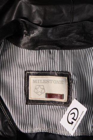 Ανδρικό δερμάτινο μπουφάν Milestone, Μέγεθος XL, Χρώμα Μαύρο, Τιμή 131,40 €