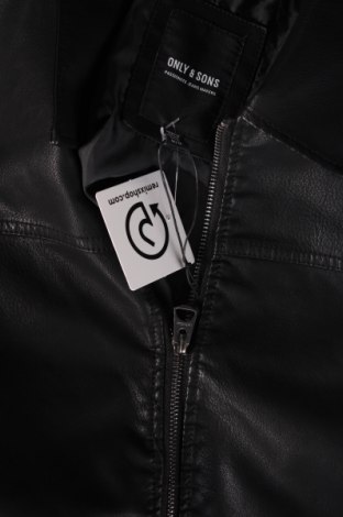 Pánská kožená bunda  Only & Sons, Velikost M, Barva Černá, Cena  973,00 Kč