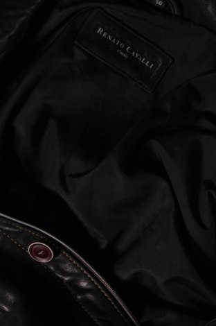 Ανδρικό δερμάτινο μπουφάν Renato Cavalli, Μέγεθος L, Χρώμα Μαύρο, Τιμή 35,67 €