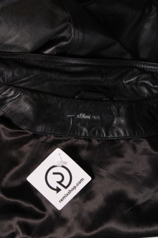 Pánska kožená bunda  S.Oliver, Veľkosť XL, Farba Čierna, Cena  67,30 €