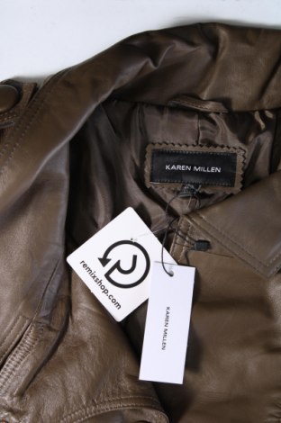 Δερμάτινο γυναικείο παλτό Karen Millen, Μέγεθος XS, Χρώμα Καφέ, Τιμή 599,48 €