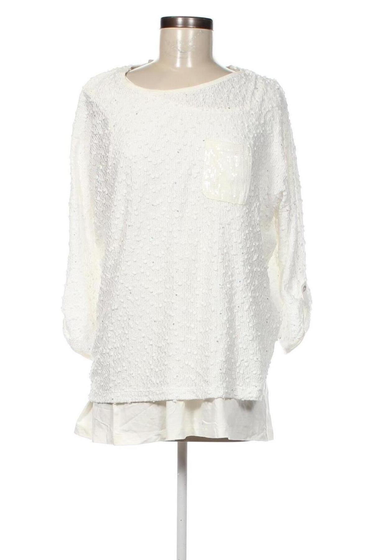 Γυναικεία μπλούζα Canda, Μέγεθος L, Χρώμα Λευκό, Τιμή 3,88 €