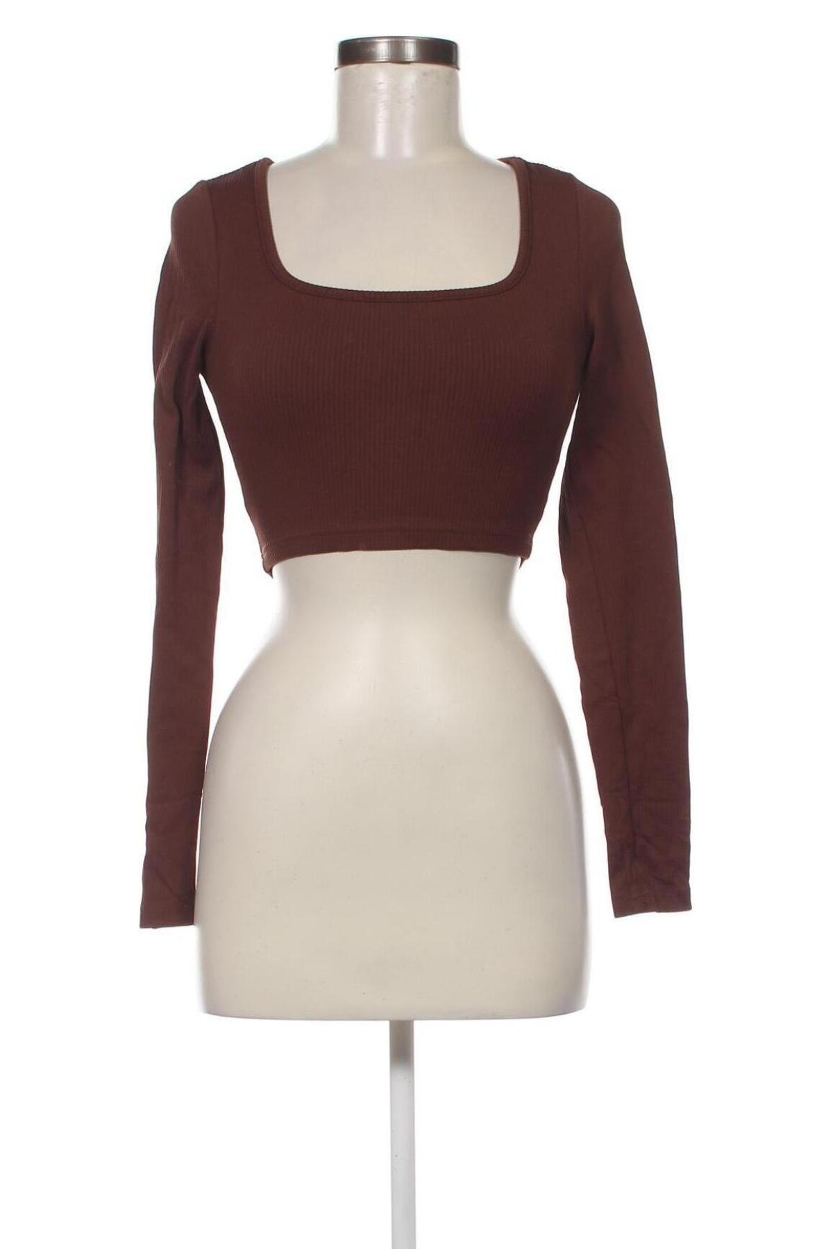 Дамска блуза SHEIN, Размер XS, Цвят Кафяв, Цена 6,46 лв.