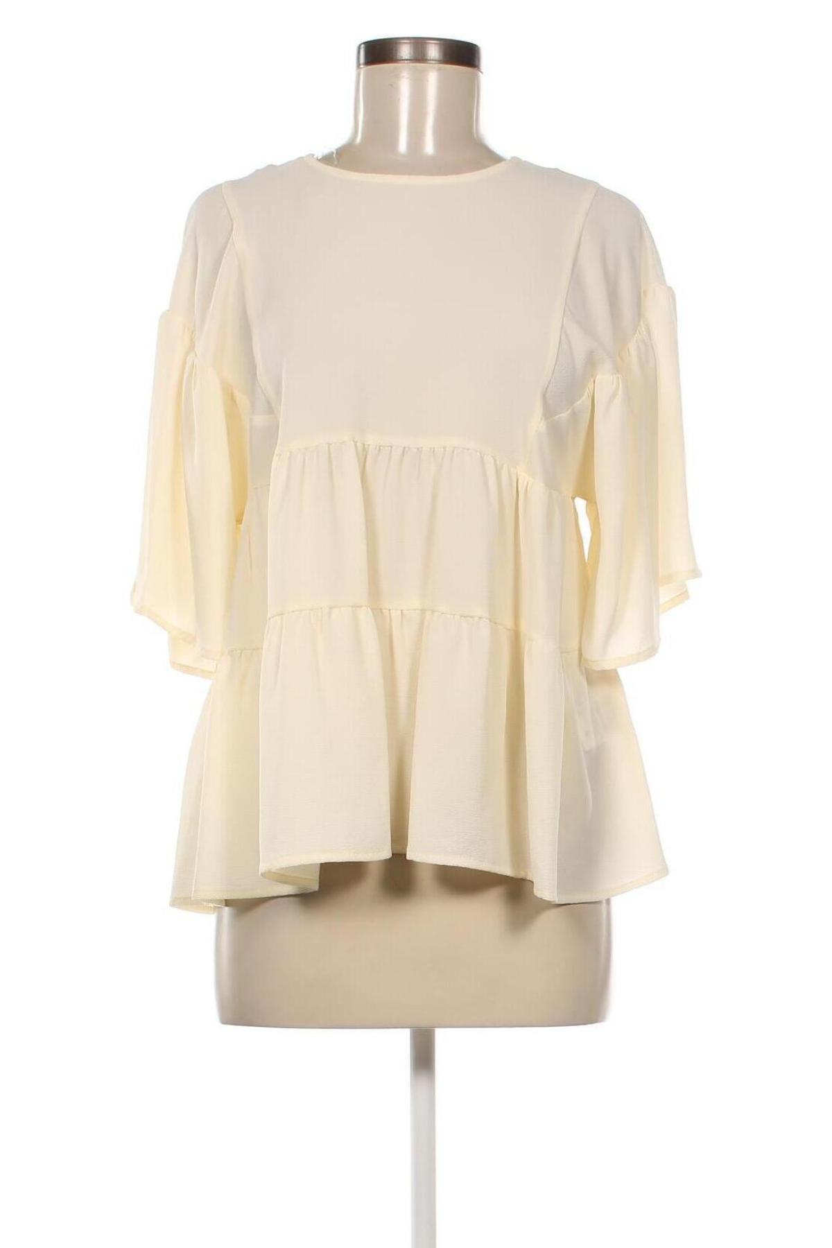 Дамска блуза Sisley, Размер XS, Цвят Екрю, Цена 52,02 лв.