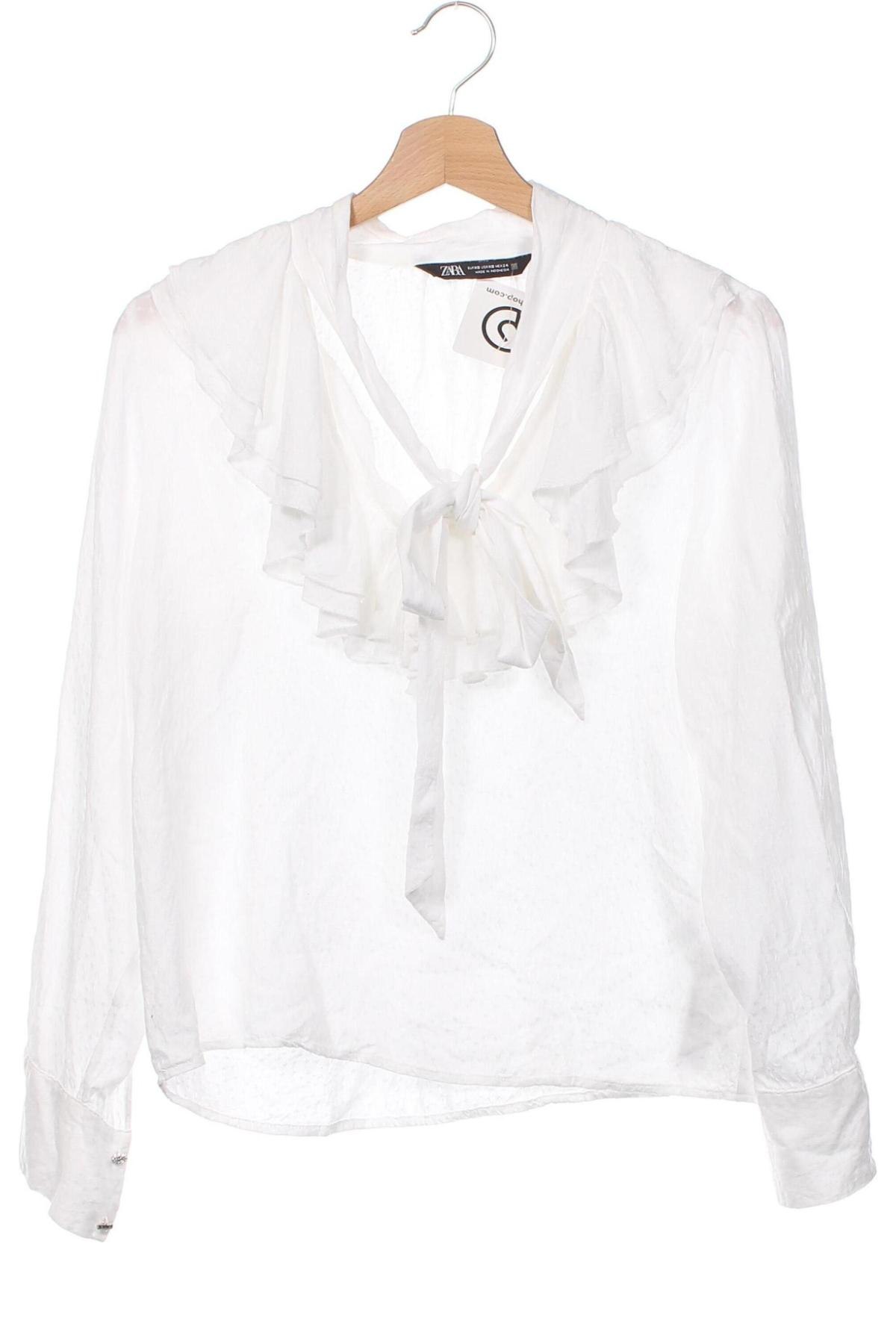 Γυναικεία μπλούζα Zara, Μέγεθος XS, Χρώμα Λευκό, Τιμή 8,29 €