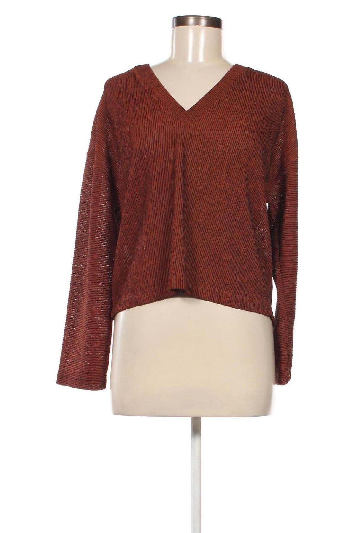 Дамска блуза Zara Trafaluc, Размер M, Цвят Кафяв, Цена 5,28 лв.