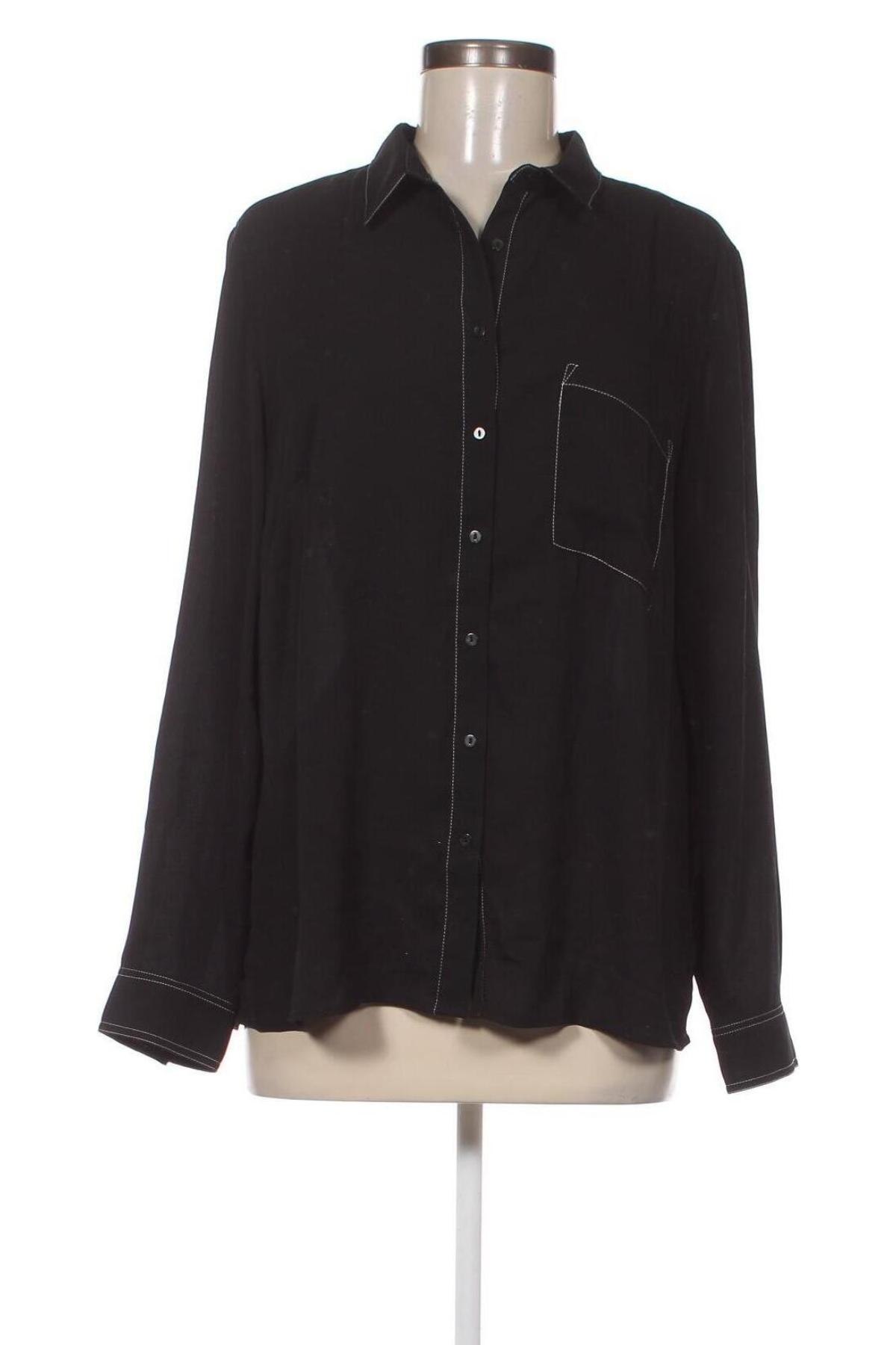 Γυναικείο πουκάμισο Camaieu, Μέγεθος M, Χρώμα Μαύρο, Τιμή 4,48 €