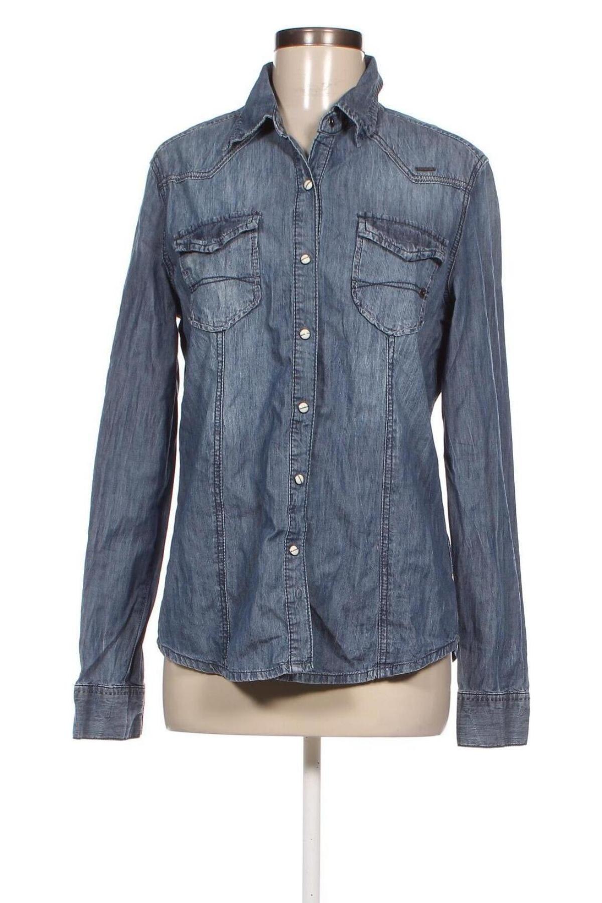 Γυναικείο πουκάμισο Garcia, Μέγεθος L, Χρώμα Μπλέ, Τιμή 7,36 €