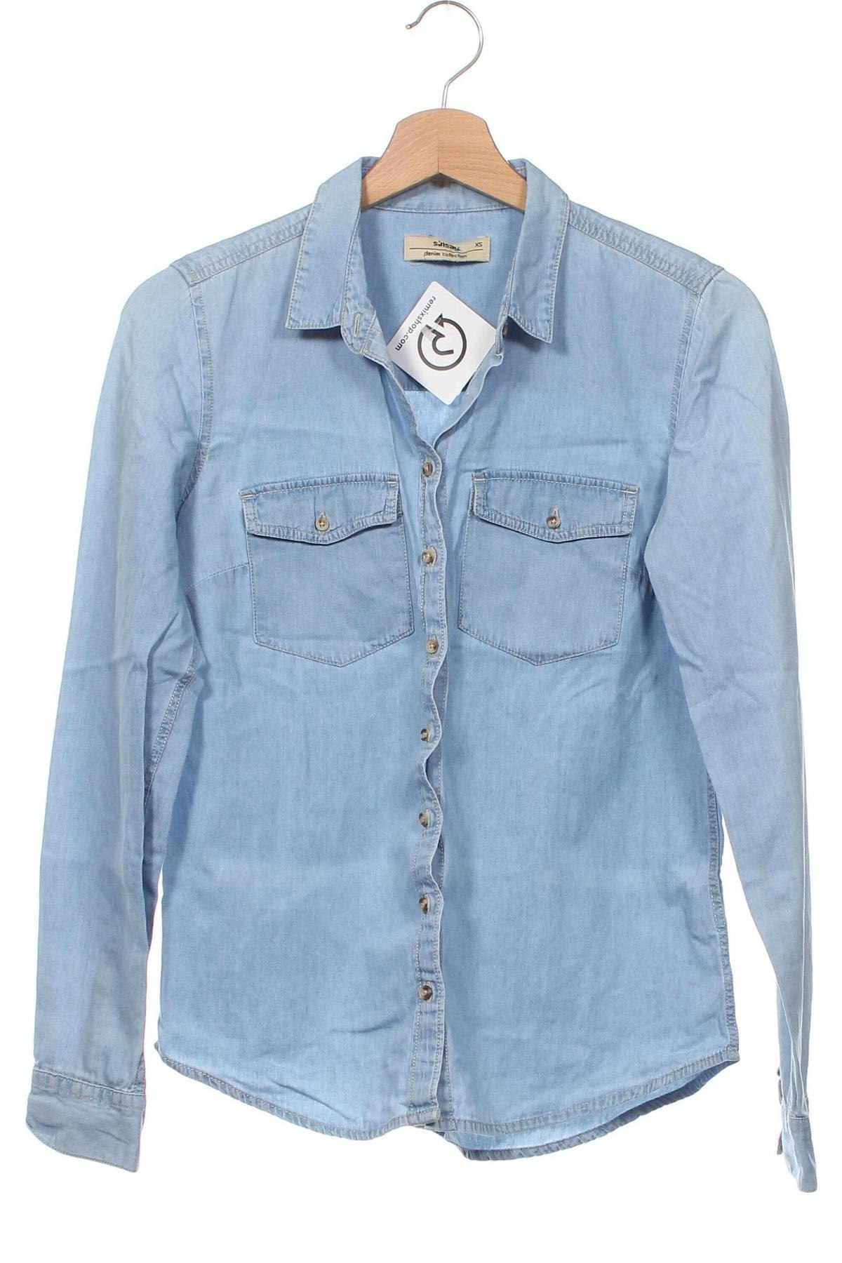 Γυναικείο πουκάμισο Sinsay, Μέγεθος XS, Χρώμα Μπλέ, Τιμή 10,31 €