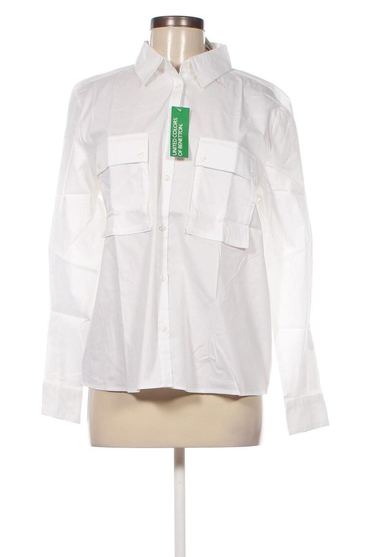 Γυναικείο πουκάμισο United Colors Of Benetton, Μέγεθος L, Χρώμα Λευκό, Τιμή 22,27 €
