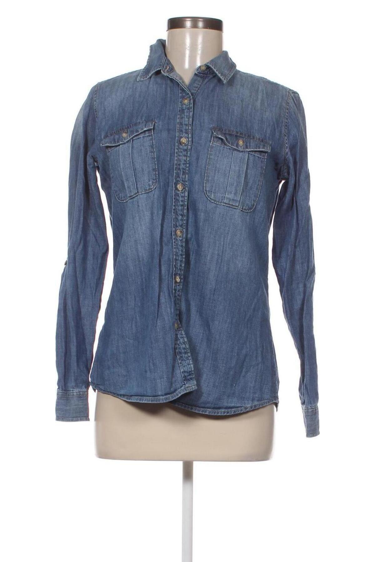 Γυναικείο πουκάμισο Zara, Μέγεθος L, Χρώμα Μπλέ, Τιμή 12,28 €