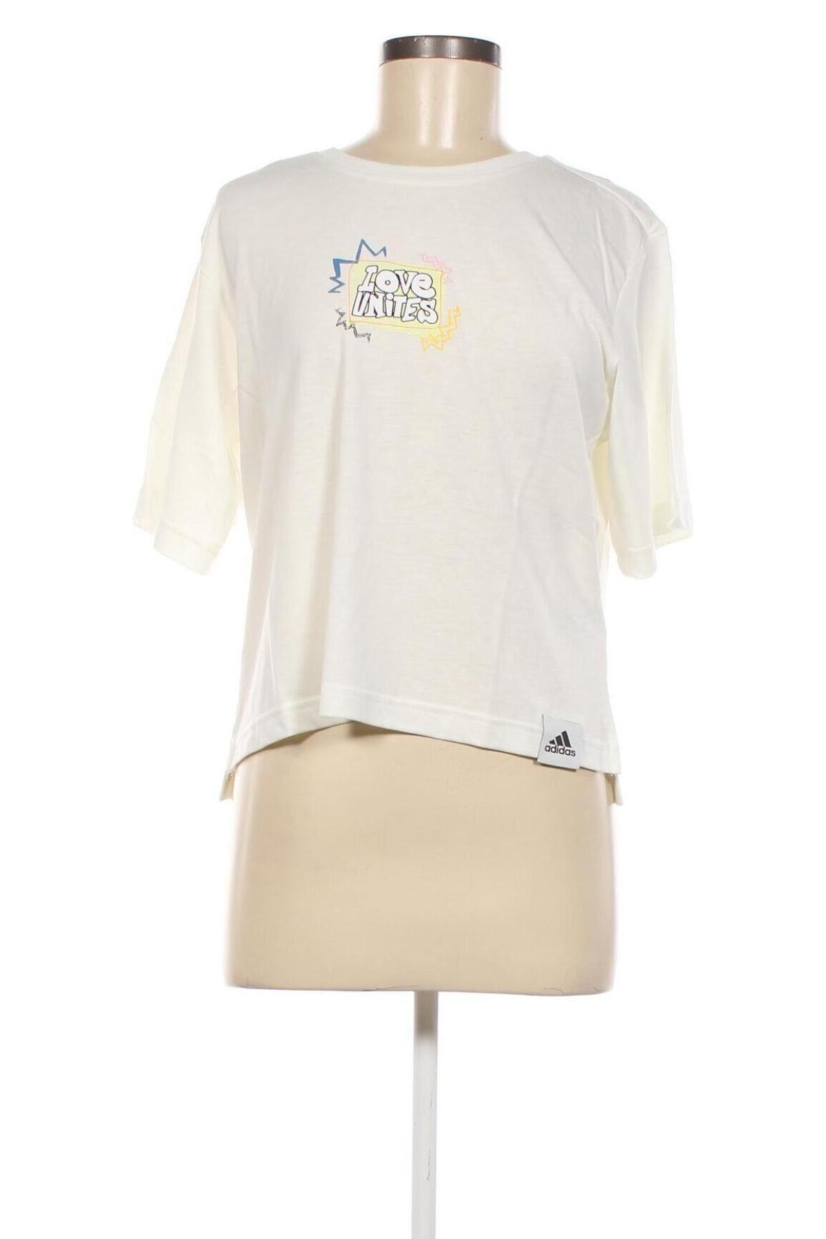 Damen T-Shirt Adidas, Größe S, Farbe Ecru, Preis 29,90 €