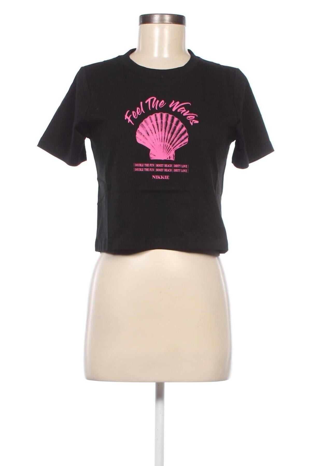 Damen T-Shirt Nikkie, Größe XS, Farbe Schwarz, Preis 17,04 €