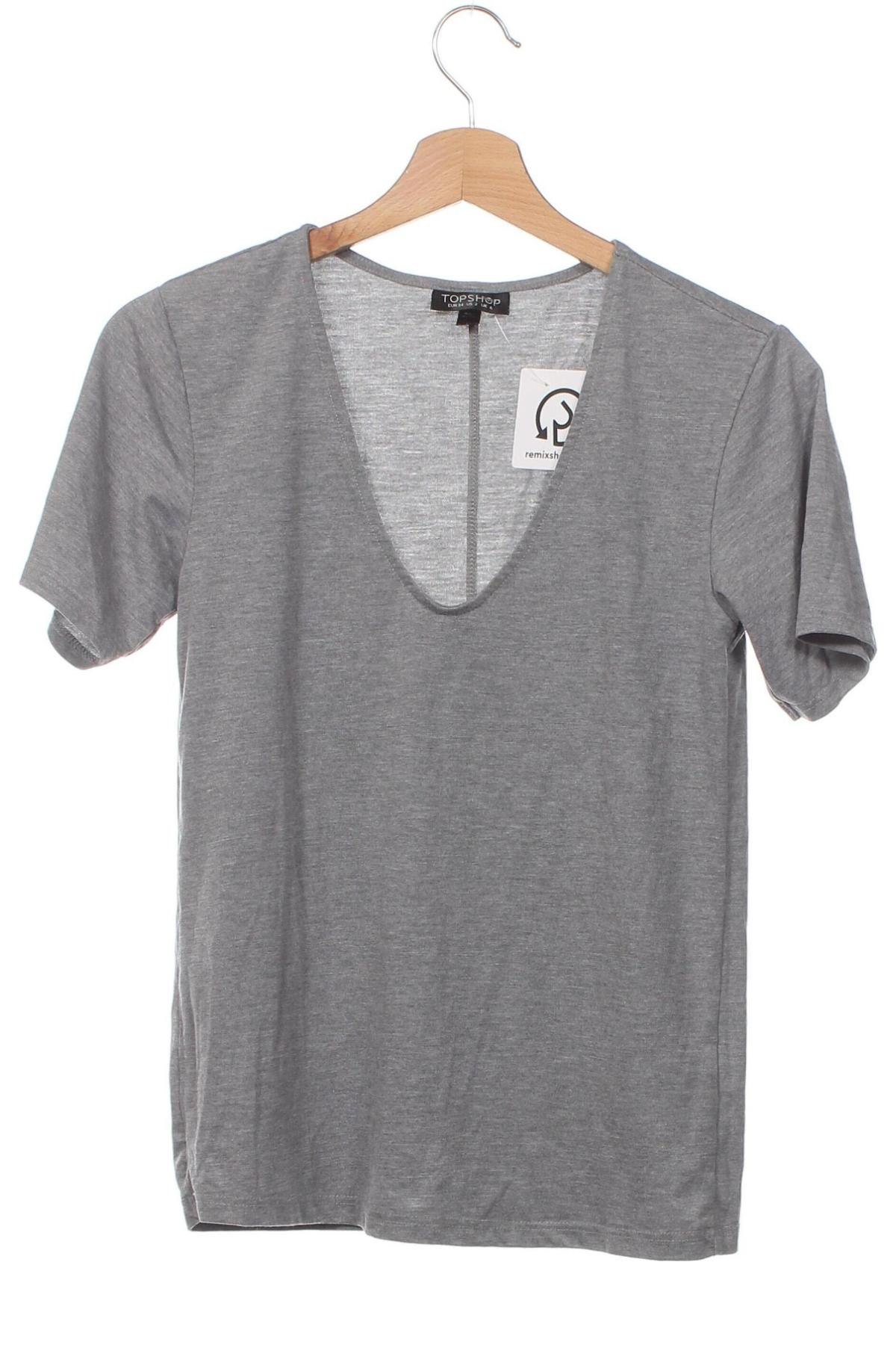 Damen T-Shirt Topshop, Größe XS, Farbe Grau, Preis 21,38 €