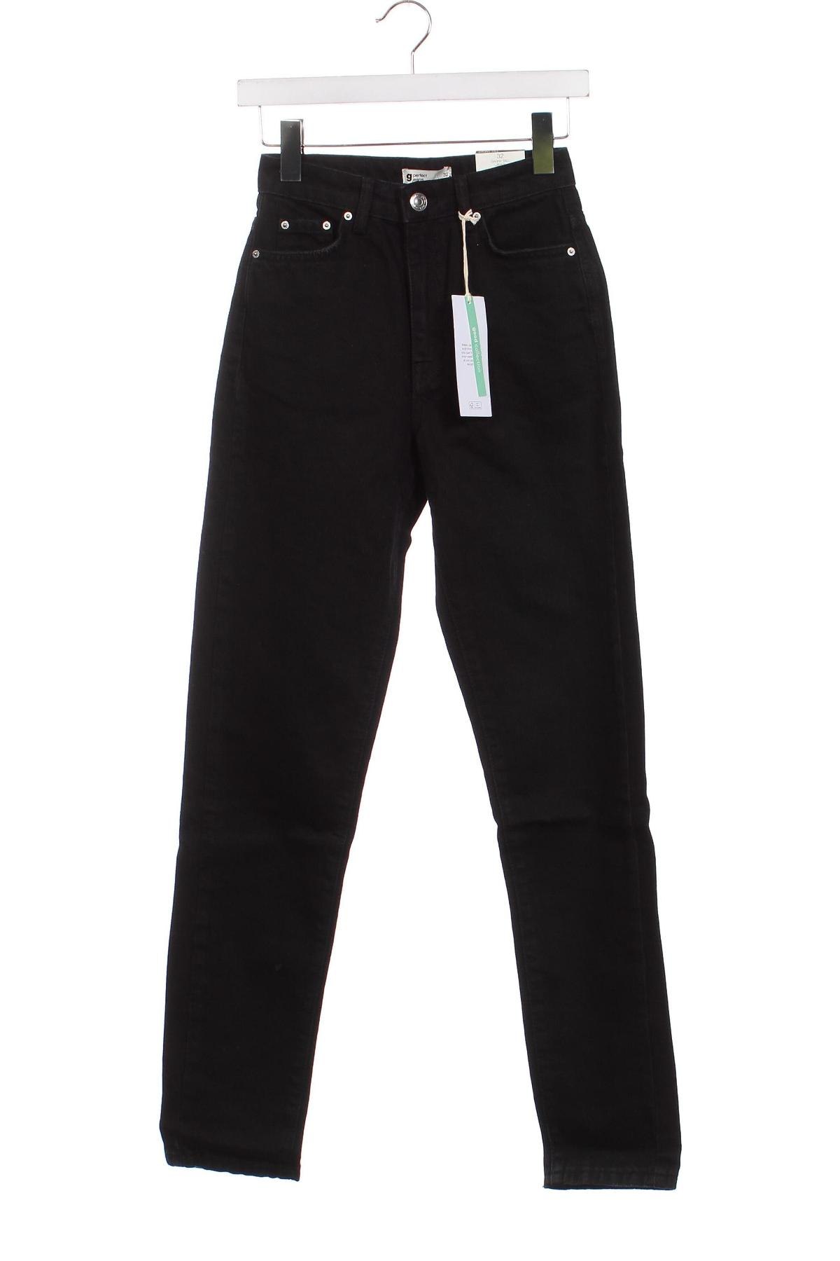 Дамски дънки Gina Tricot, Размер XS, Цвят Черен, Цена 6,80 лв.