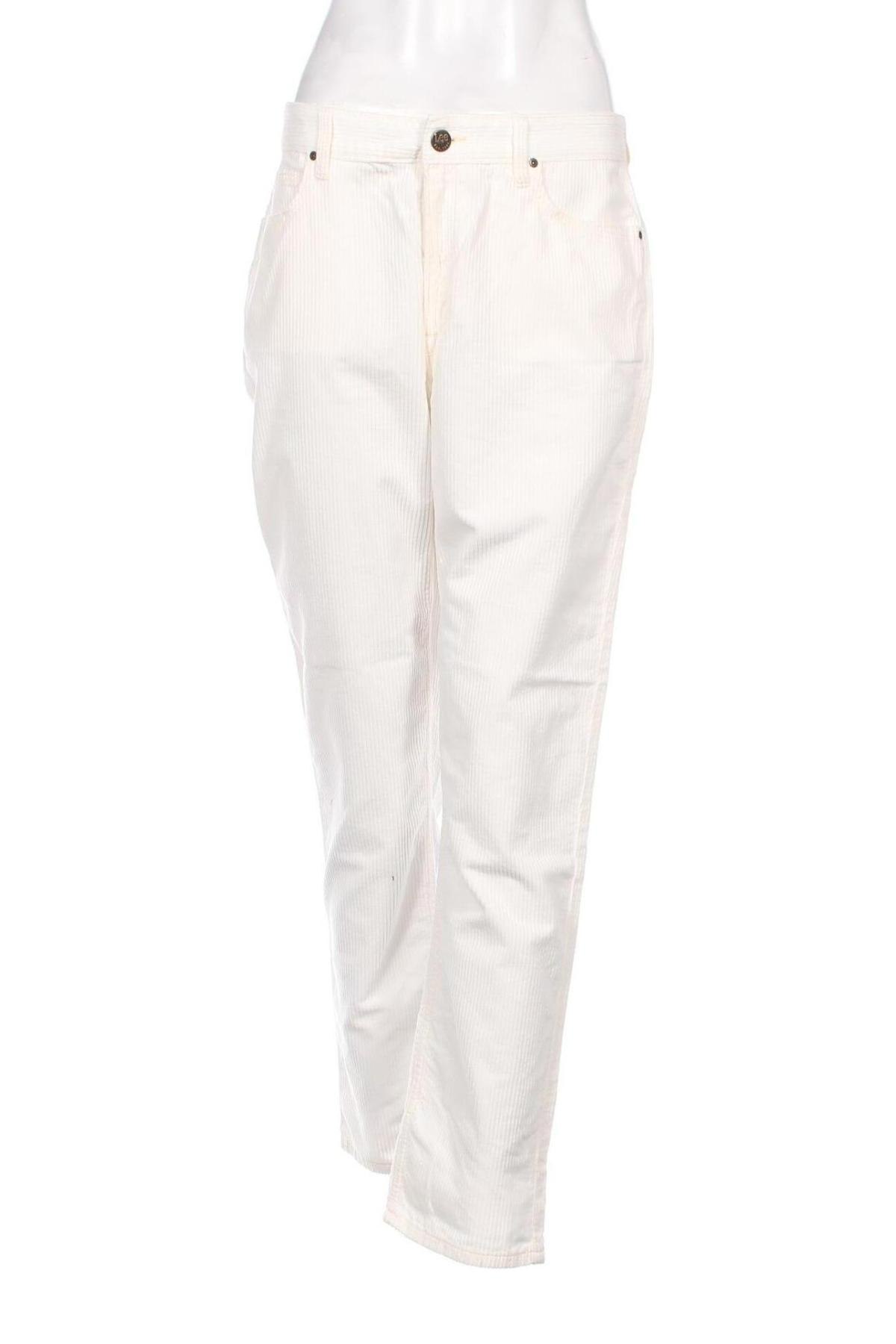 Pantaloni de velvet de femei Lee, Mărime L, Culoare Alb, Preț 76,84 Lei