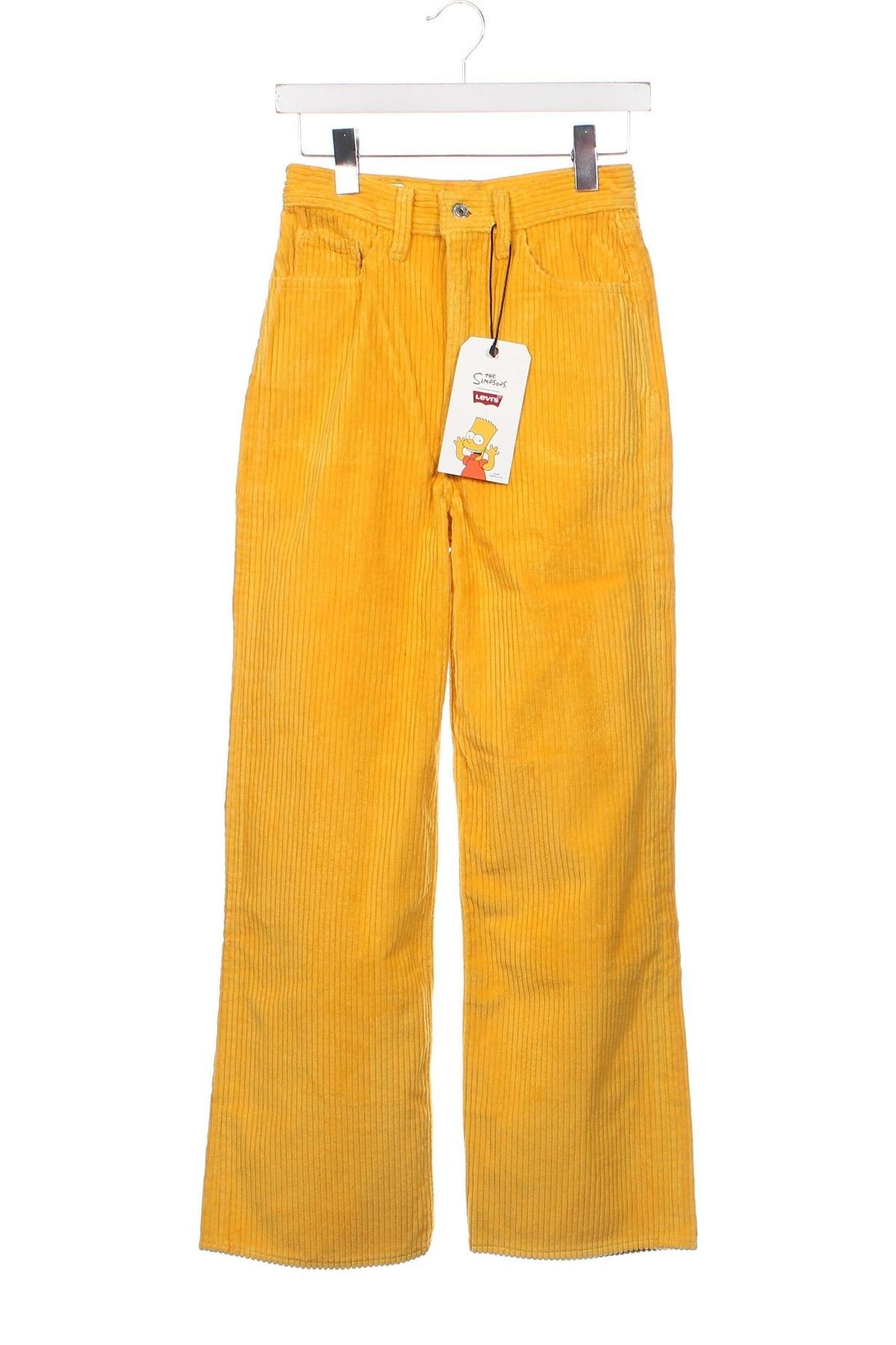 Pantaloni de velvet de femei Levi's, Mărime XS, Culoare Galben, Preț 513,16 Lei