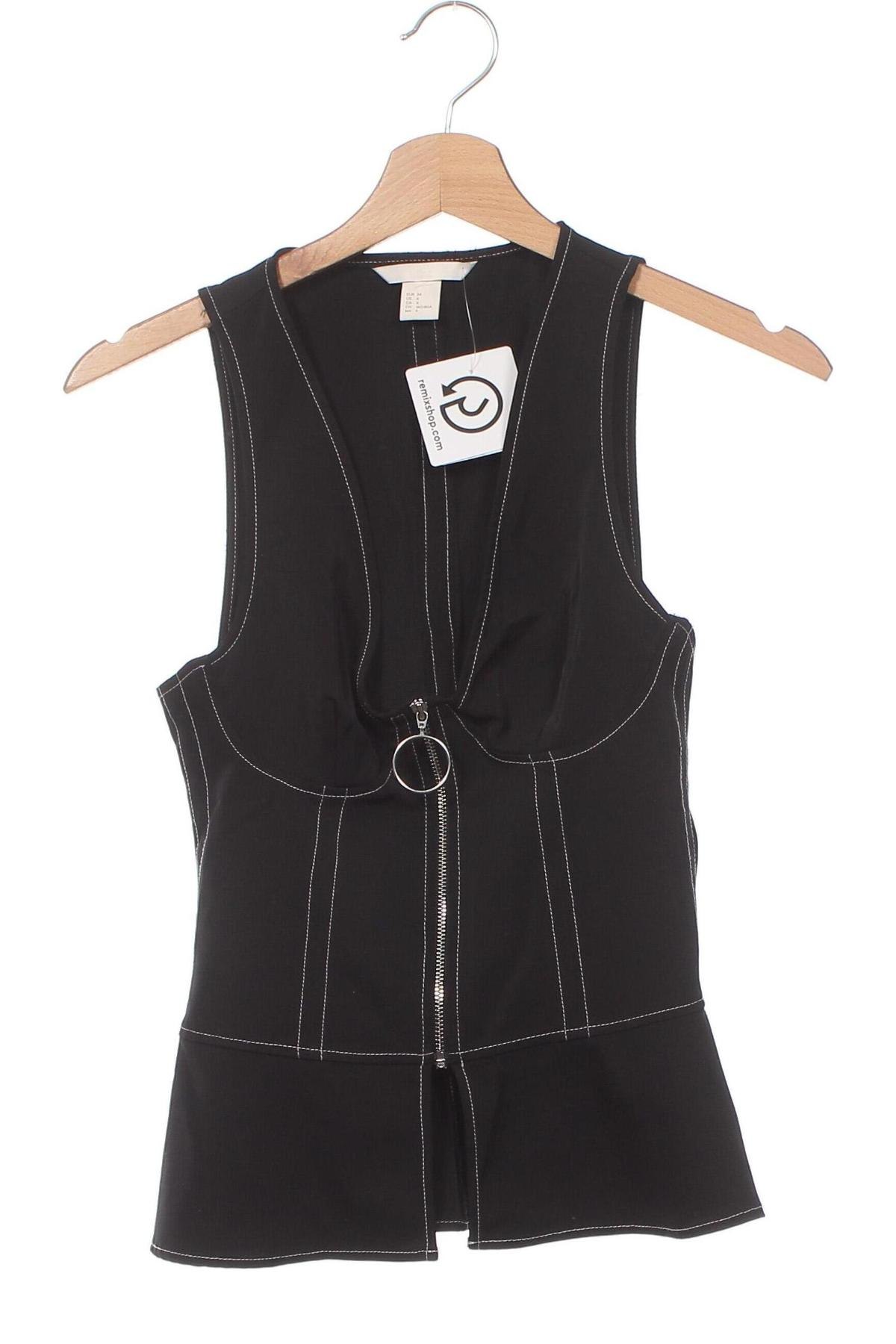 Γυναικείο γιλέκο H&M, Μέγεθος XS, Χρώμα Μαύρο, Τιμή 16,37 €