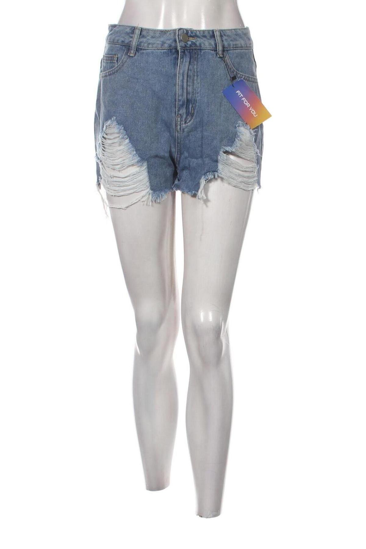 Дамски къс панталон SHEIN, Размер M, Цвят Син, Цена 7,75 лв.