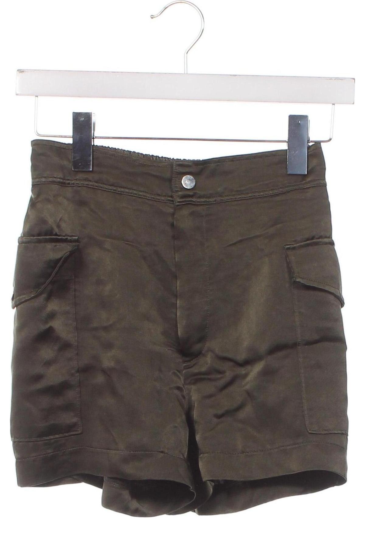 Дамски къс панталон Zara, Размер XS, Цвят Зелен, Цена 11,40 лв.