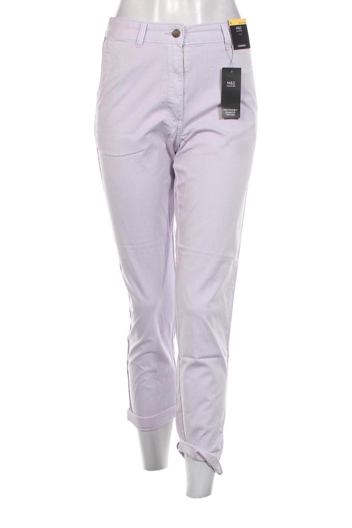 Дамски панталон Marks & Spencer, Размер S, Цвят Лилав, Цена 27,54 лв.