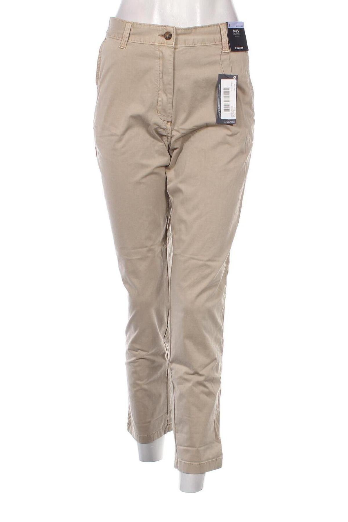 Дамски панталон Marks & Spencer, Размер S, Цвят Бежов, Цена 27,00 лв.