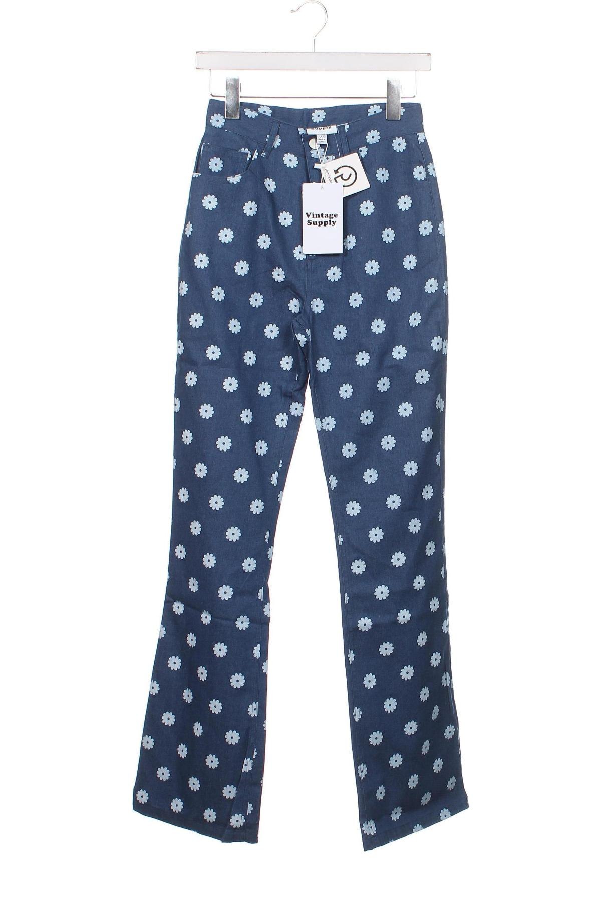 Pantaloni de femei Vintage Supply, Mărime XS, Culoare Albastru, Preț 79,54 Lei