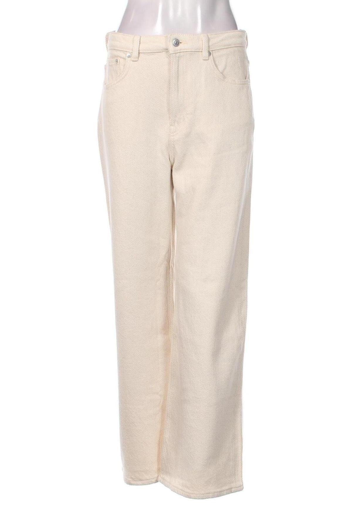 Γυναικείο παντελόνι Weekday, Μέγεθος M, Χρώμα Εκρού, Τιμή 42,27 €