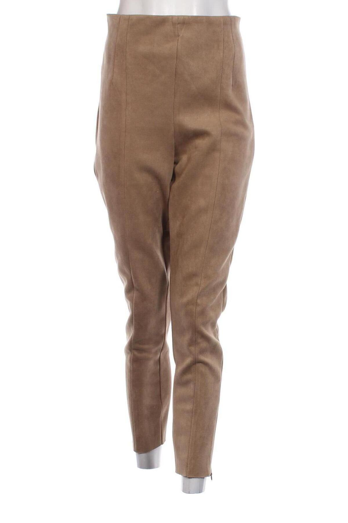 Дамски панталон Zara, Размер XL, Цвят Кафяв, Цена 24,00 лв.