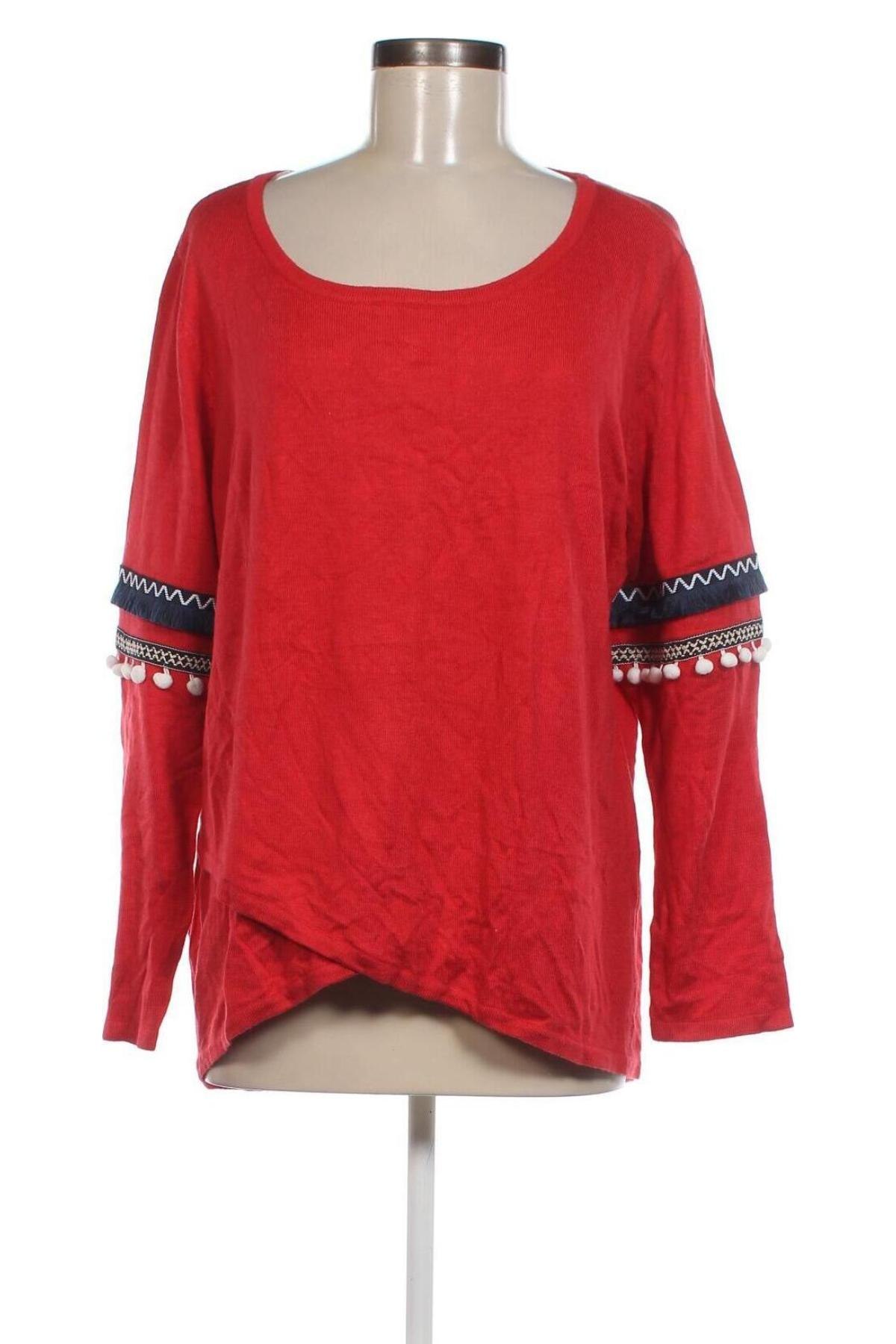 Дамски пуловер, Размер XL, Цвят Червен, Цена 11,60 лв.
