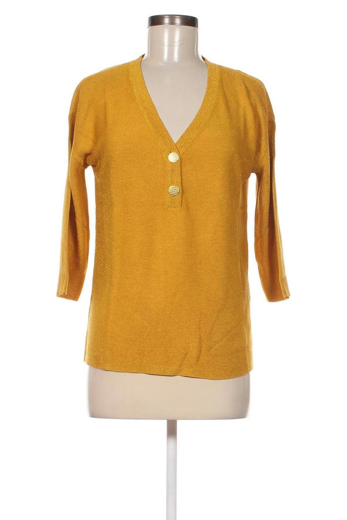 Дамски пуловер Cortefiel, Размер S, Цвят Златист, Цена 39,15 лв.