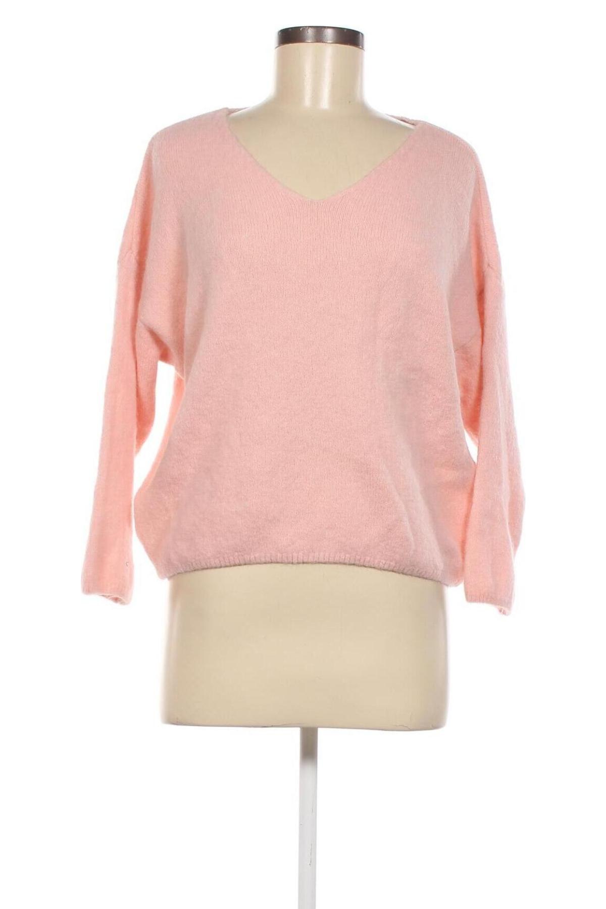 Дамски пуловер Made In Italy, Размер M, Цвят Розов, Цена 11,02 лв.