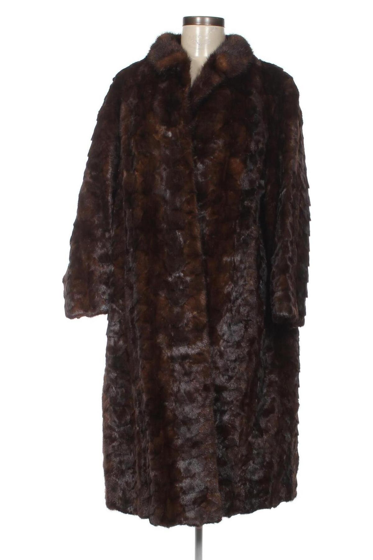 Дамско кожено палто, Размер S, Цвят Кафяв, Цена 127,05 лв.