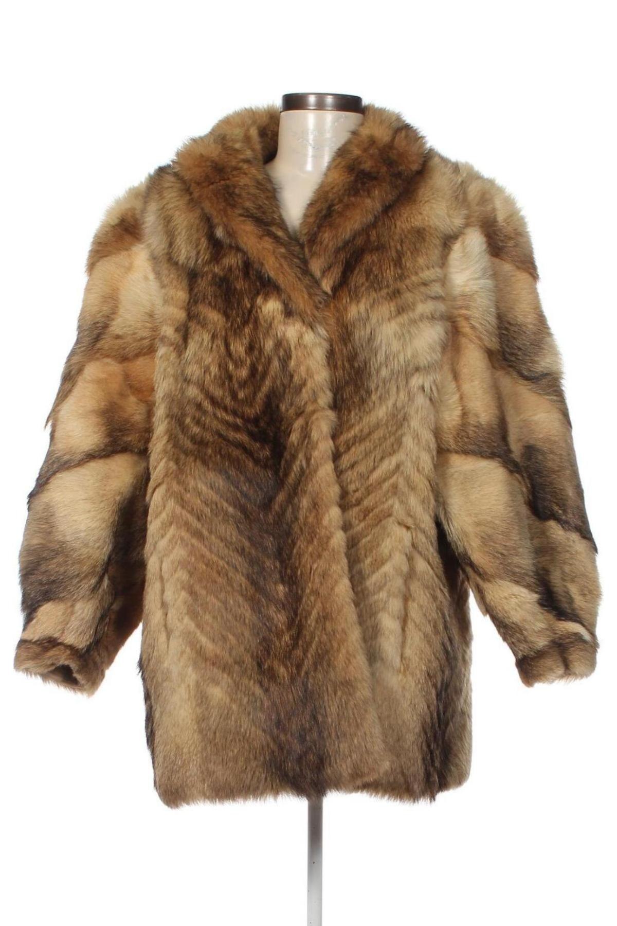 Дамско кожено палто, Размер L, Цвят Бежов, Цена 118,80 лв.