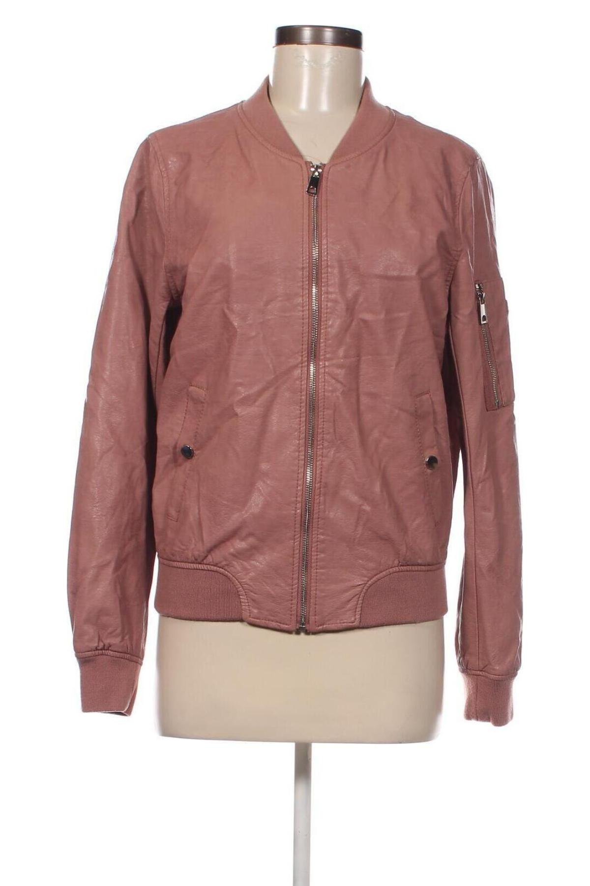 Dámska kožená bunda , Veľkosť M, Farba Popolavo ružová, Cena  22,50 €