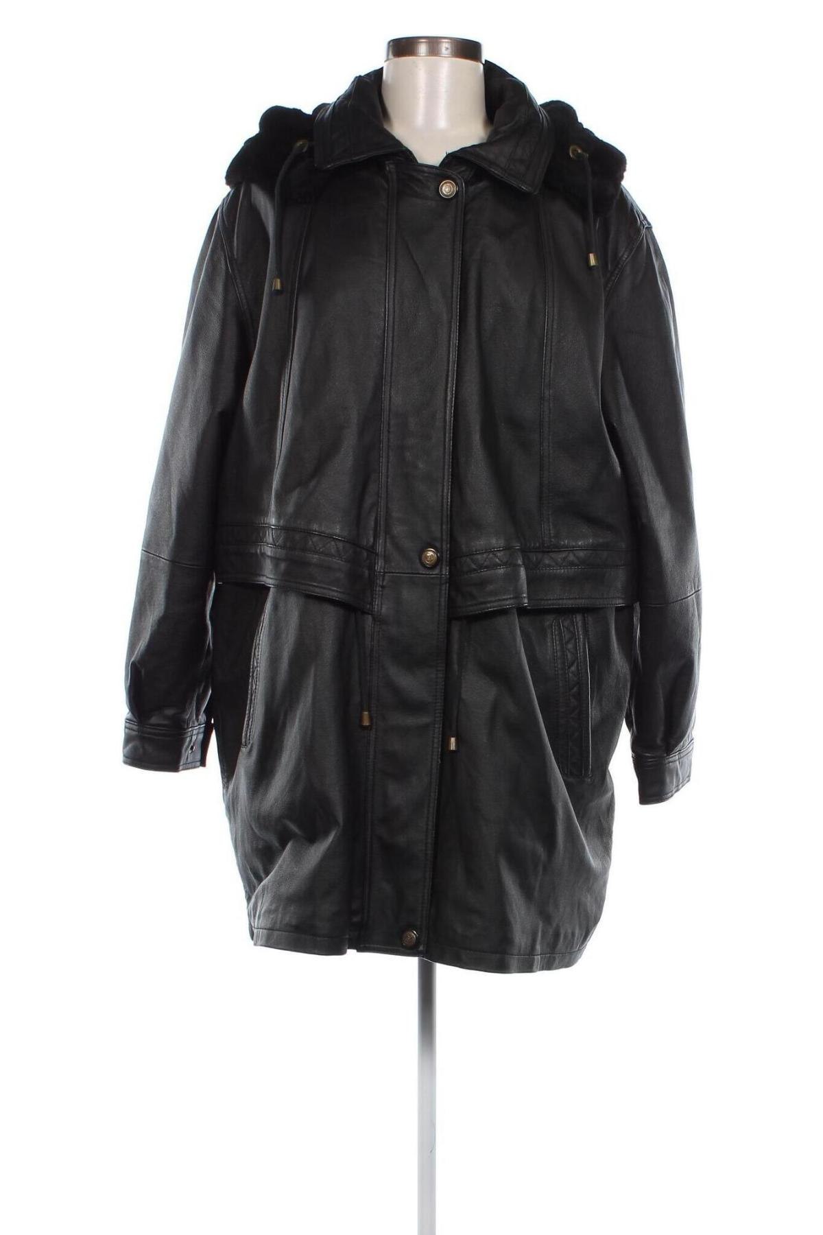 Γυναικείο δερμάτινο μπουφάν, Μέγεθος XL, Χρώμα Μαύρο, Τιμή 54,74 €