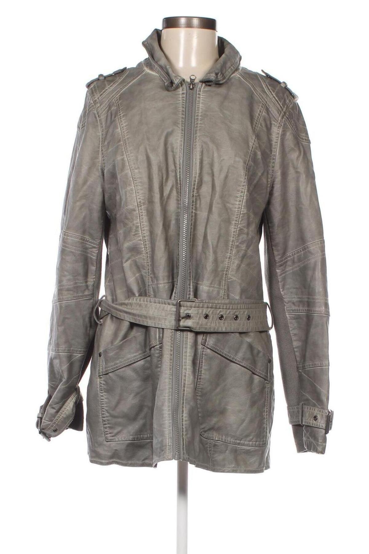 Damen Lederjacke Multiblu, Größe M, Farbe Grau, Preis 26,94 €