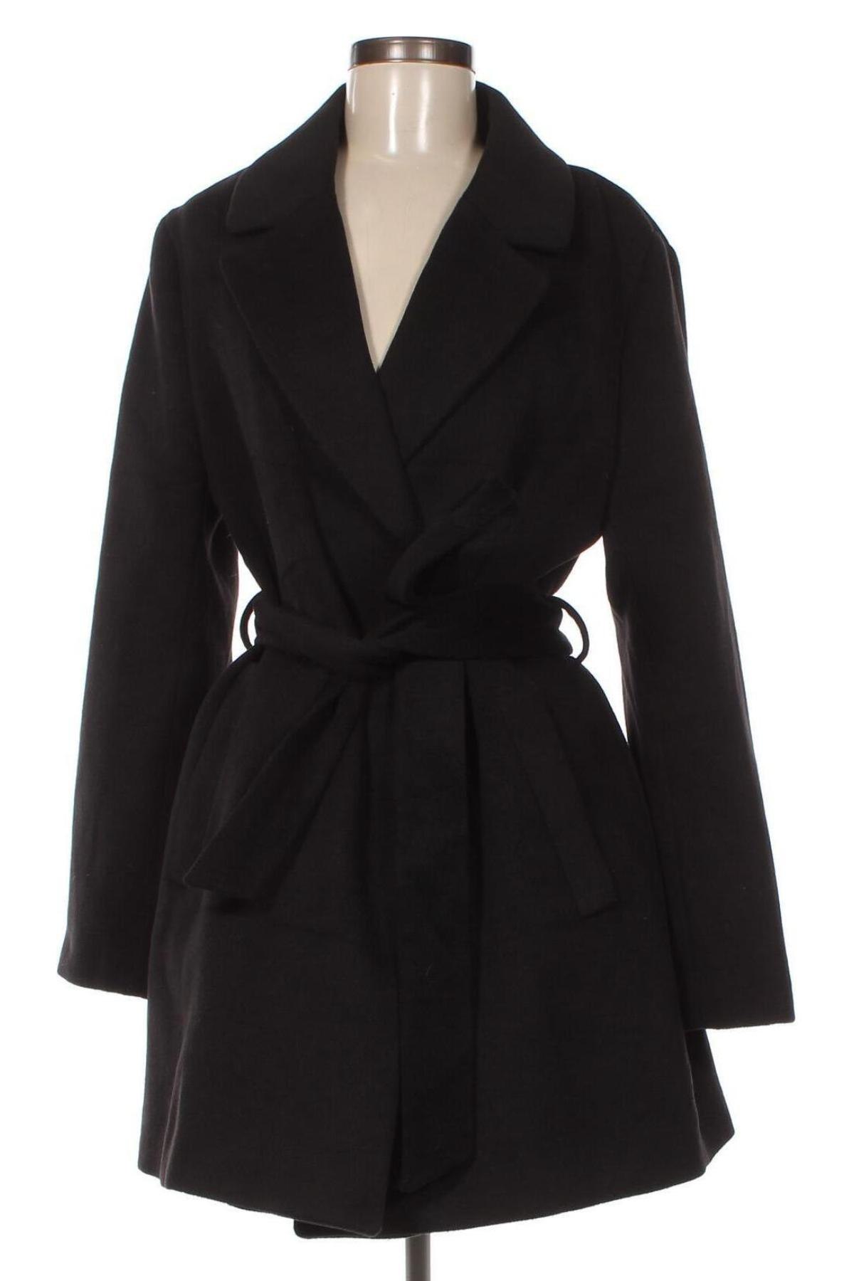 Дамско палто H&M, Размер XL, Цвят Черен, Цена 51,36 лв.